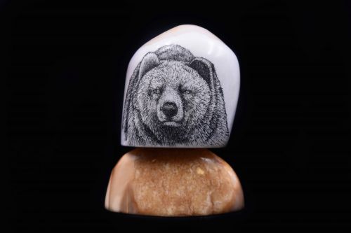 BROWN BEAR SCRIMSHAW